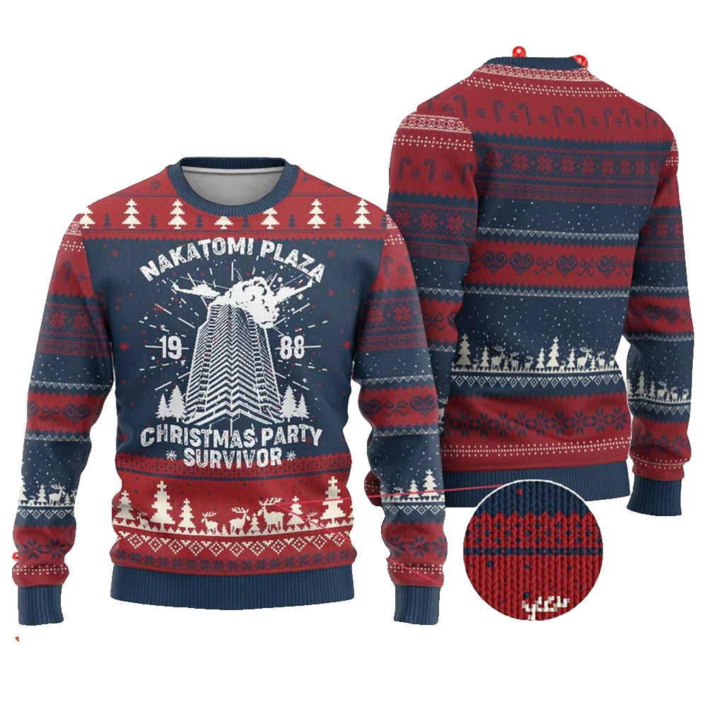 Nakatomi Plaza Christmas Party 1988 Survivor Ugly Sweater - Moonbestprint