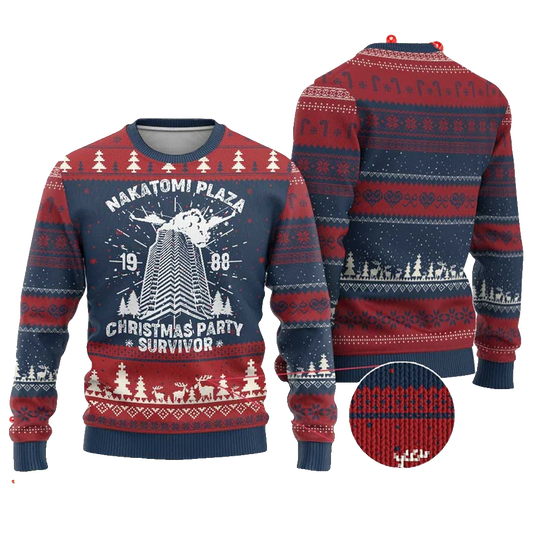 Nakatomi Plaza Christmas Party 1988 Survivor Ugly Sweater - Moonbestprint