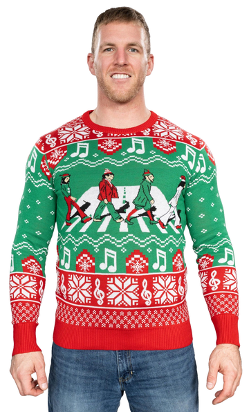 Music Band Elf Road Cross Walk Elves Knitted Ugly Christmas Sweater – Moonbestprint