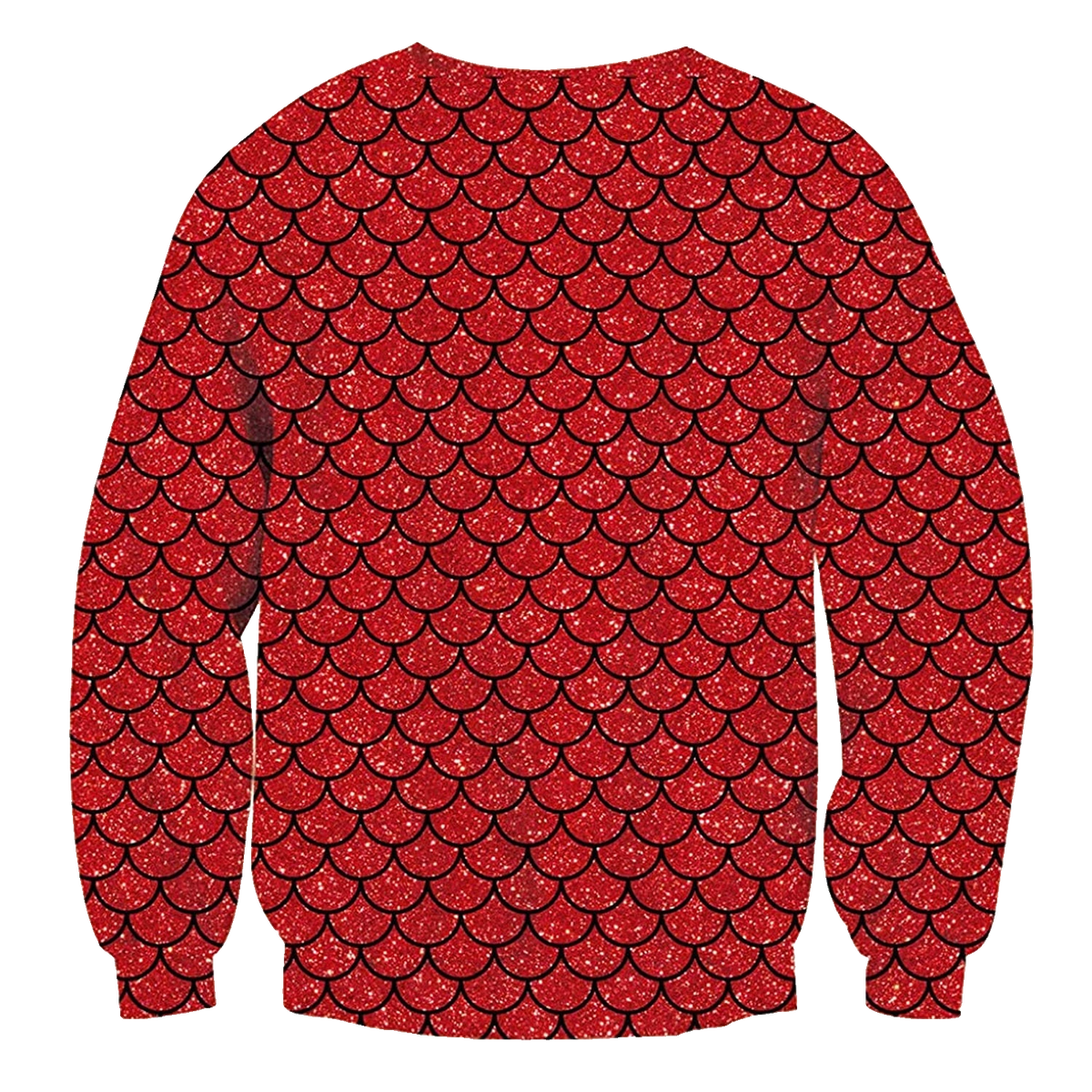 Muscle Mermaid Tie Print Ugly Christmas Sweatshirt - Moonbestprint