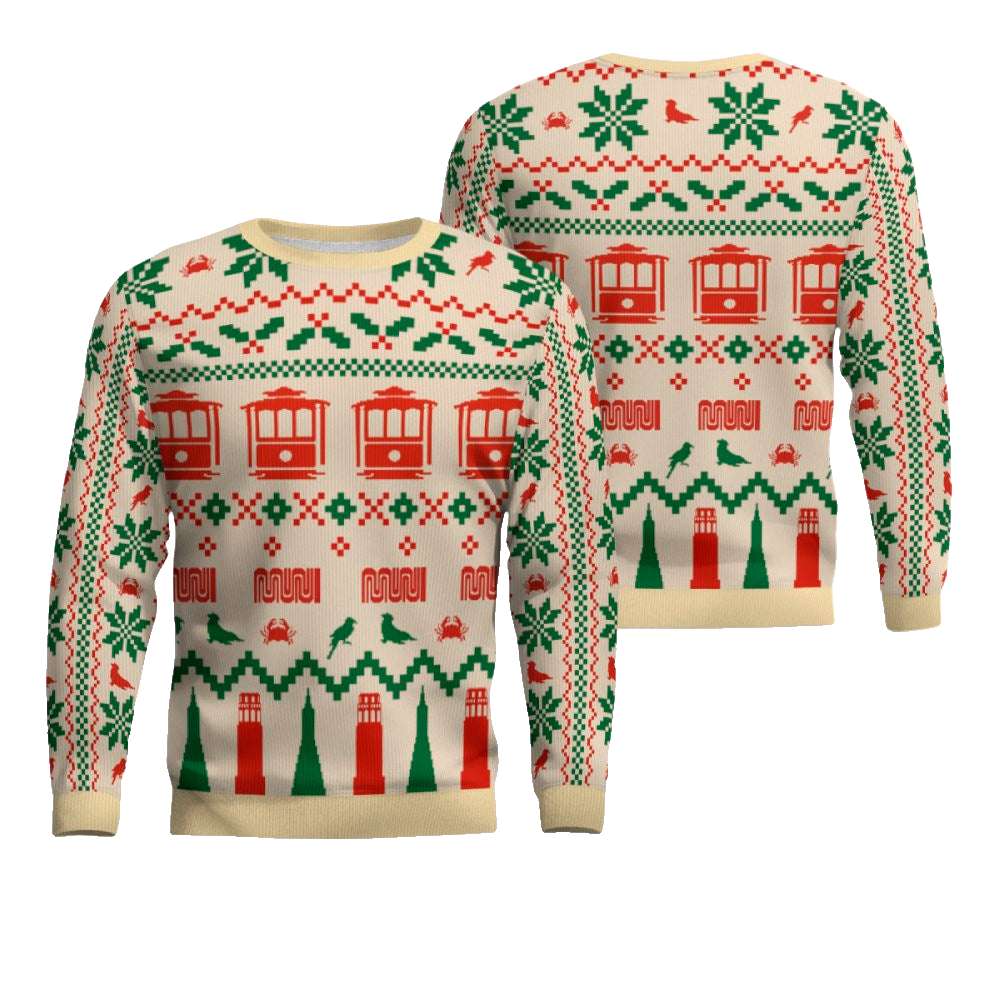 Muni Icons of San Francisco Holiday Christmas Ugly Sweater – Moonbestprint