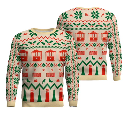 Muni Icons of San Francisco Holiday Christmas Ugly Sweater – Moonbestprint