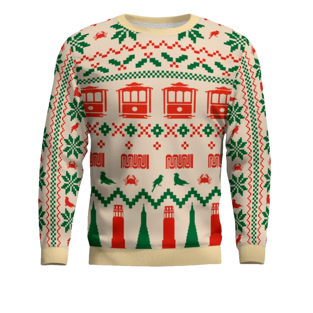 Muni Icons of San Francisco Holiday Christmas Ugly Sweater – Moonbestprint