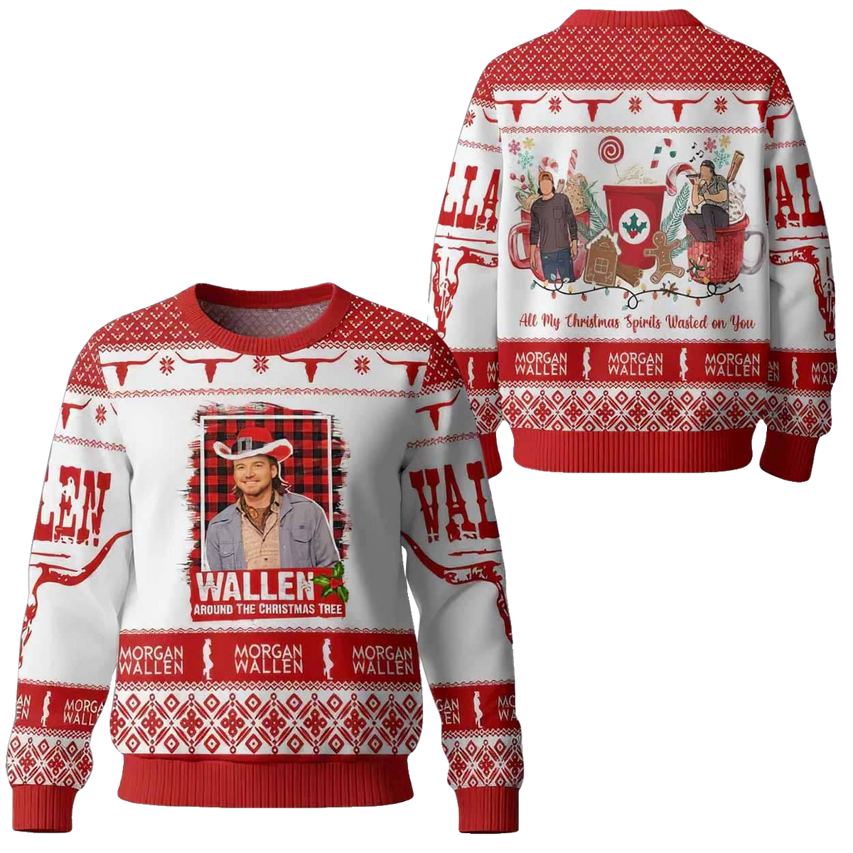 Morgan Wallen Around The Christmas Tree Ugly Christmas Sweater 2025 – Moonbestprint