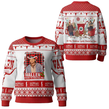 Morgan Wallen Around The Christmas Tree Ugly Christmas Sweater 2025 – Moonbestprint