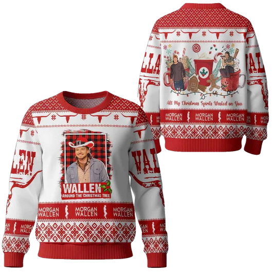Morgan Wallen Around The Christmas Tree Ugly Christmas Sweater 2025 – Moonbestprint