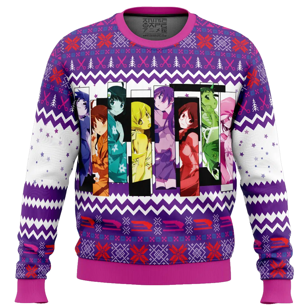 Monogatari Girls Bakemonogatari Ugly Christmas Sweater – Moonbestprint