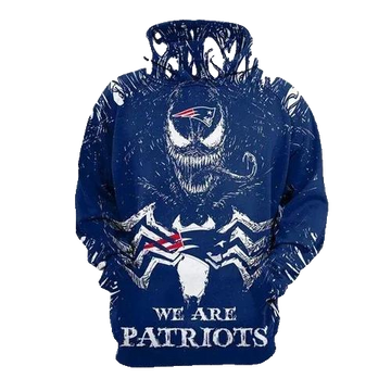 New England Patriots Venom Skull We Are Patriots 3D Hoodie, NFL Hoodie Moonbestprint