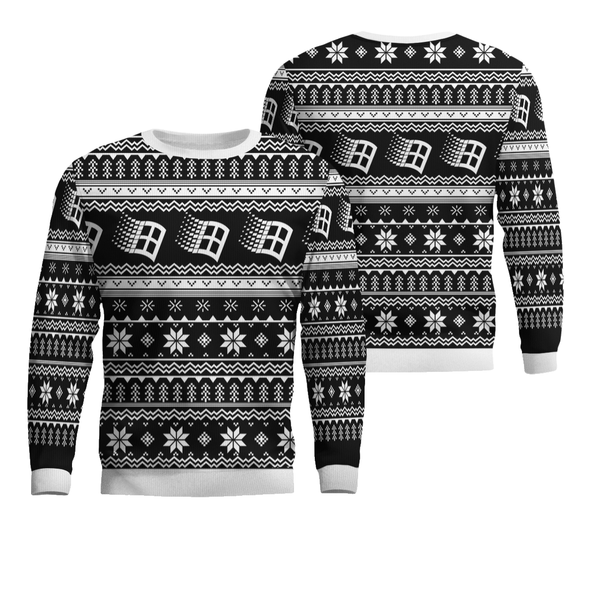 Microsoft Windows Ugly Holiday Sweater Brown And Green 2025 Black – Moonbestprint