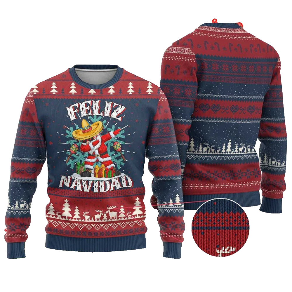 Mexico Sabta Feliz Navidad Ugly Christmas Sweater - Moonbestprint