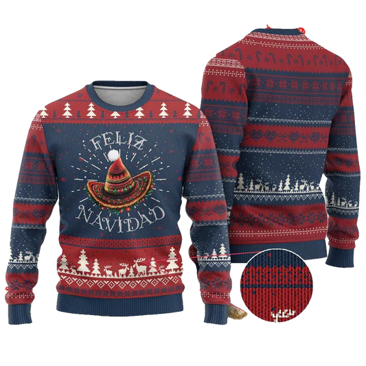 Mexico Feliz Navidad Ugly Christmas Sweater - Moonbestprint
