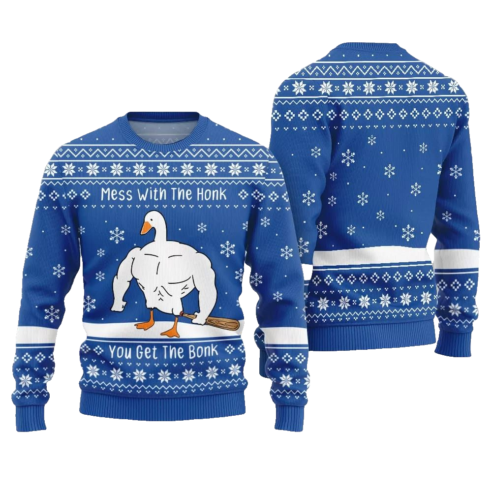 Mess With The Honk You Get The Bonk You Get The Bonk Ugly Sweater Christmas 2026 - Moonbestprint