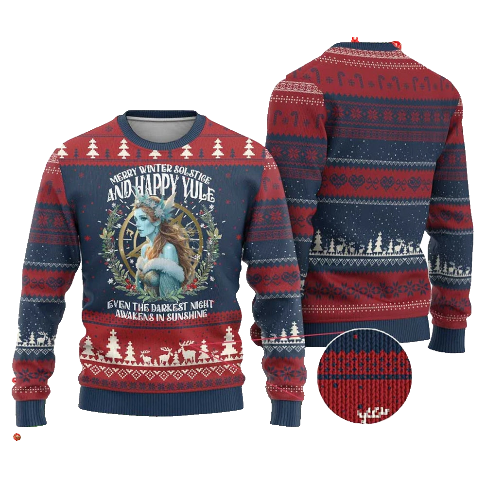 Merry Winter Solstice And Happy Yule Marzanna Ugly Christmas Sweater - Moonbestprint