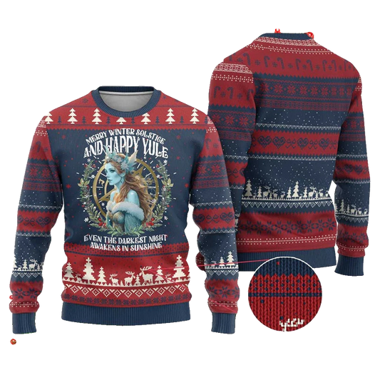 Merry Winter Solstice And Happy Yule Marzanna Ugly Christmas Sweater - Moonbestprint