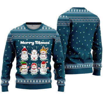 Merry Titmas Snowman Ugly Christmas Sweater - Moonbestprint
