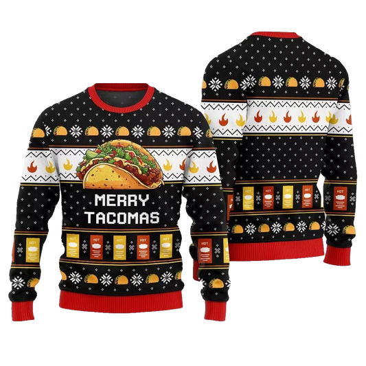 Merry Tacomas Ugly Sweater Christmas 2026 - Moonbestprint