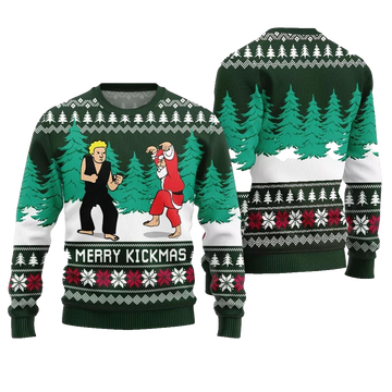 Merry Kickmas Karate Santa Ugly Xmas Sweater - Moonbestprint