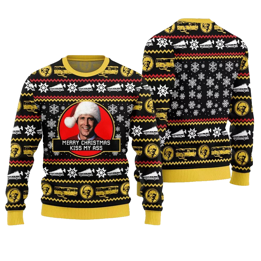 Merry Christmas Kiss My Ass Griswold Ugly Sweater - Moonbestprint