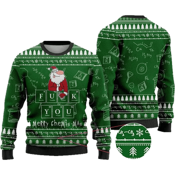 Merry Chemis-mas Science Ugly Christmas Sweater Green – Moonbestprint