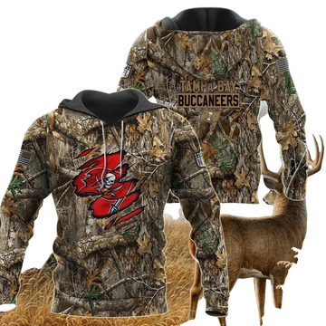 Tampa Bay Buccaneers Realtree Hunting Camo 3D Hoodie, NFL Hoodie Moonbestprint