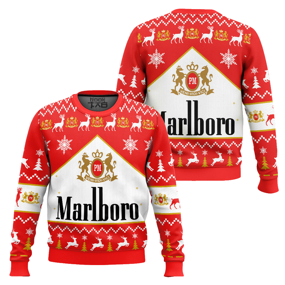 Marlboro Menthol Black Cigarettes Ugly Christmas Sweater – Moonbestprint