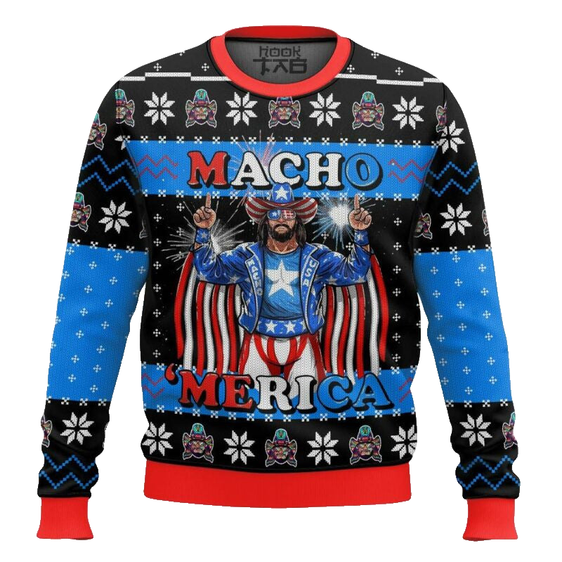 MACHO MERICA Macho Man Ugly Sweater – Moonbestprint