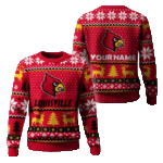 Louisville Cardinals Christmas Custom Name Ugly Sweater 2025 – Moonbestprint