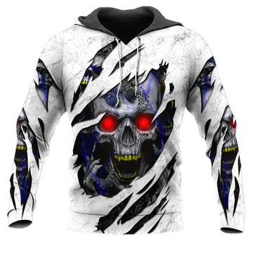 White Ghost Inside Skull 3D All Over Print Hoodie -Moonbestprint