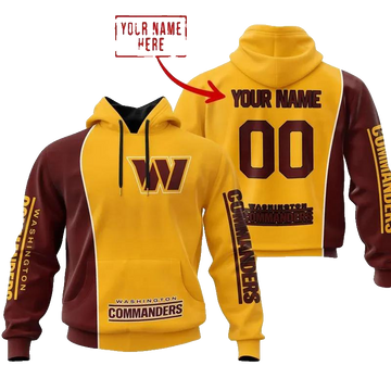 Washington Commanders Personalized NFL 3D All Over Print Hoodie -Moonbestprint