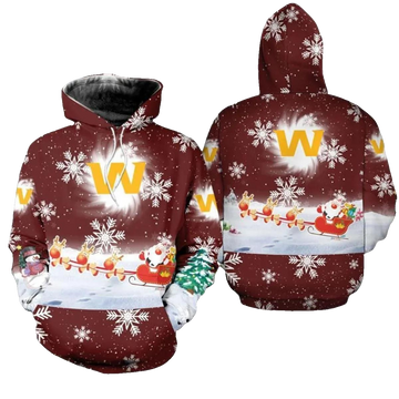 Washington Commanders Christmas NFL 3D All Over Print Hoodie -Moonbestprint