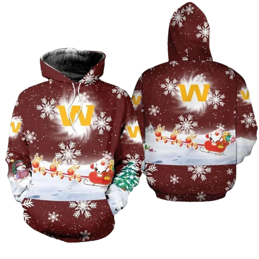 Washington Commanders Christmas NFL 3D All Over Print Hoodie -Moonbestprint