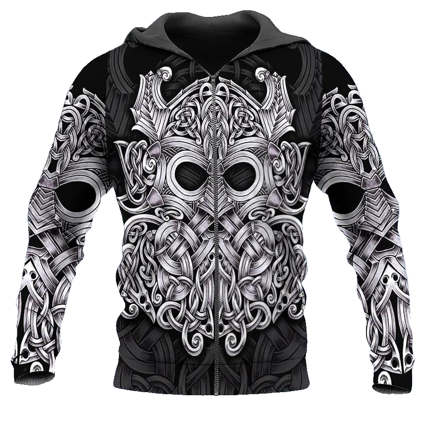 Viking Mjolnir Odin Thor's Hammer Tattoo 3D All Over Print Hoodie -Moonbestprint