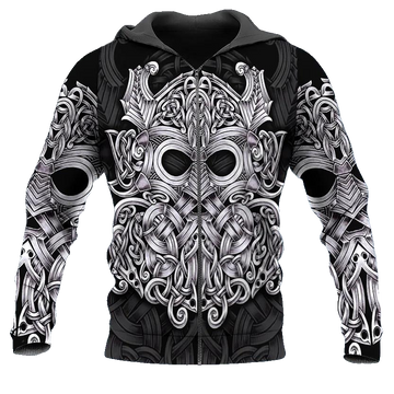 Viking Mjolnir Odin Thor's Hammer Tattoo 3D All Over Print Hoodie -Moonbestprint