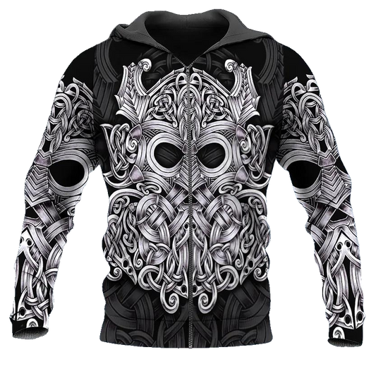 Viking Mjolnir Odin Thor's Hammer Tattoo 3D All Over Print Hoodie -Moonbestprint