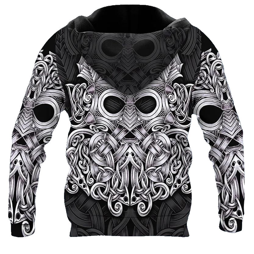 Viking Mjolnir Odin Thor's Hammer Tattoo 3D All Over Print Hoodie -Moonbestprint