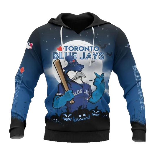 Toronto Blue Jays Mascot Halloween MLB All Over Print Hoodie -Moonbestprint
