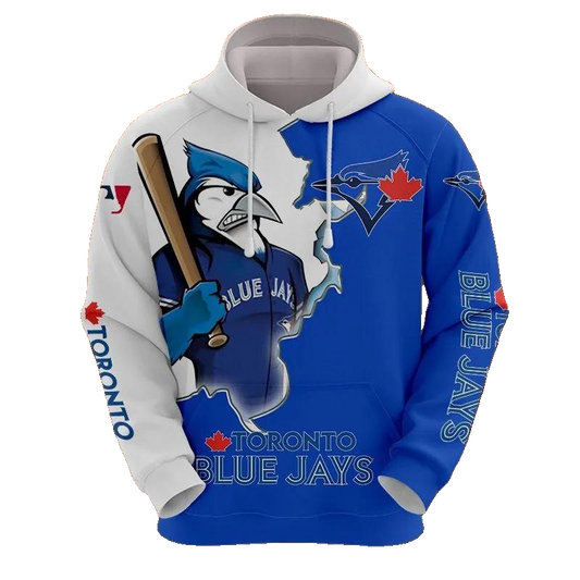 Toronto Blue Jays Mascot MLB All Over Print Hoodie -Moonbestprint