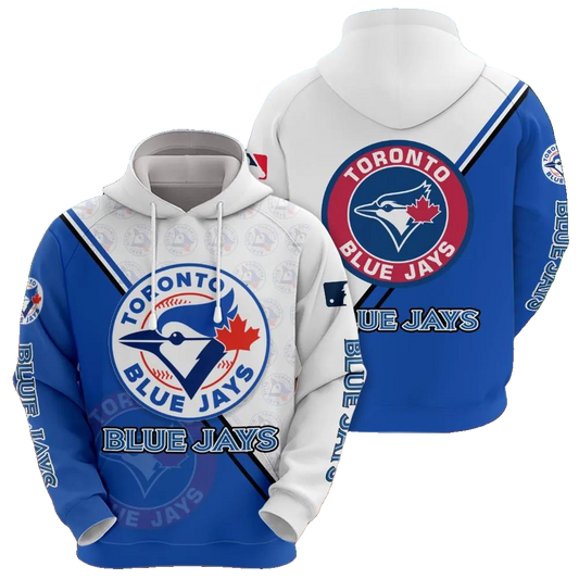 Toronto Blue Jays Logo 3D MLB All Over Print Hoodie -Moonbestprint