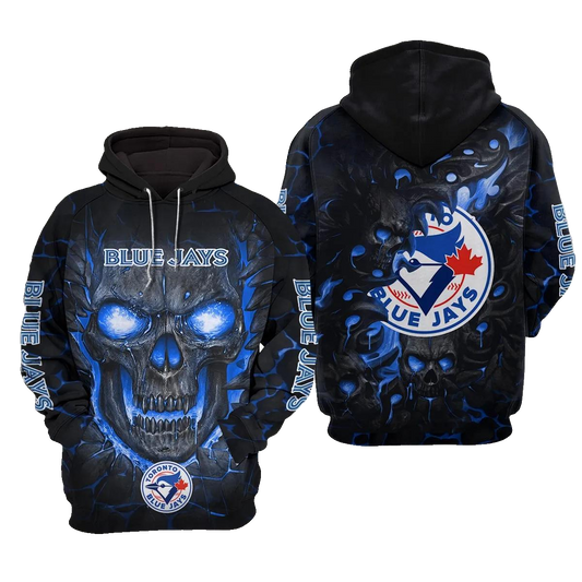 Toronto Blue Jays Lava Skull 3D MLB All Over Print Hoodie -Moonbestprint