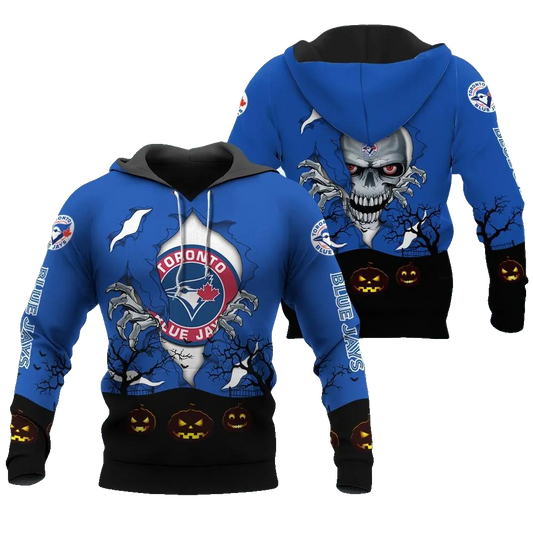 Toronto Blue Jays Halloween 3D MLB All Over Print Hoodie -Moonbestprint