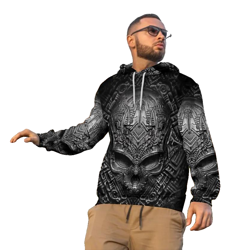 The Silence Skull 3D All Over Print Hoodie -Moonbestprint
