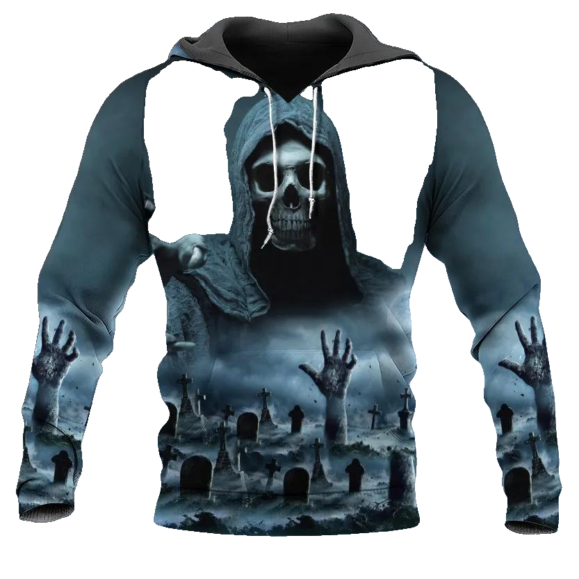 The Night Hunter Skull 3D All Over Print Hoodie -Moonbestprint
