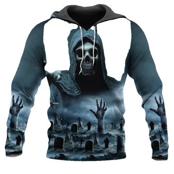 The Night Hunter Skull 3D All Over Print Hoodie -Moonbestprint