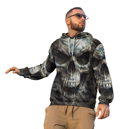 The Hideout Camo Skull 3D All Over Print Hoodie -Moonbestprint