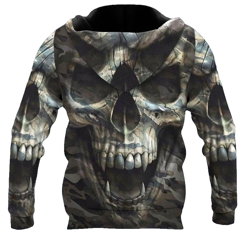 The Hideout Camo Skull 3D All Over Print Hoodie -Moonbestprint