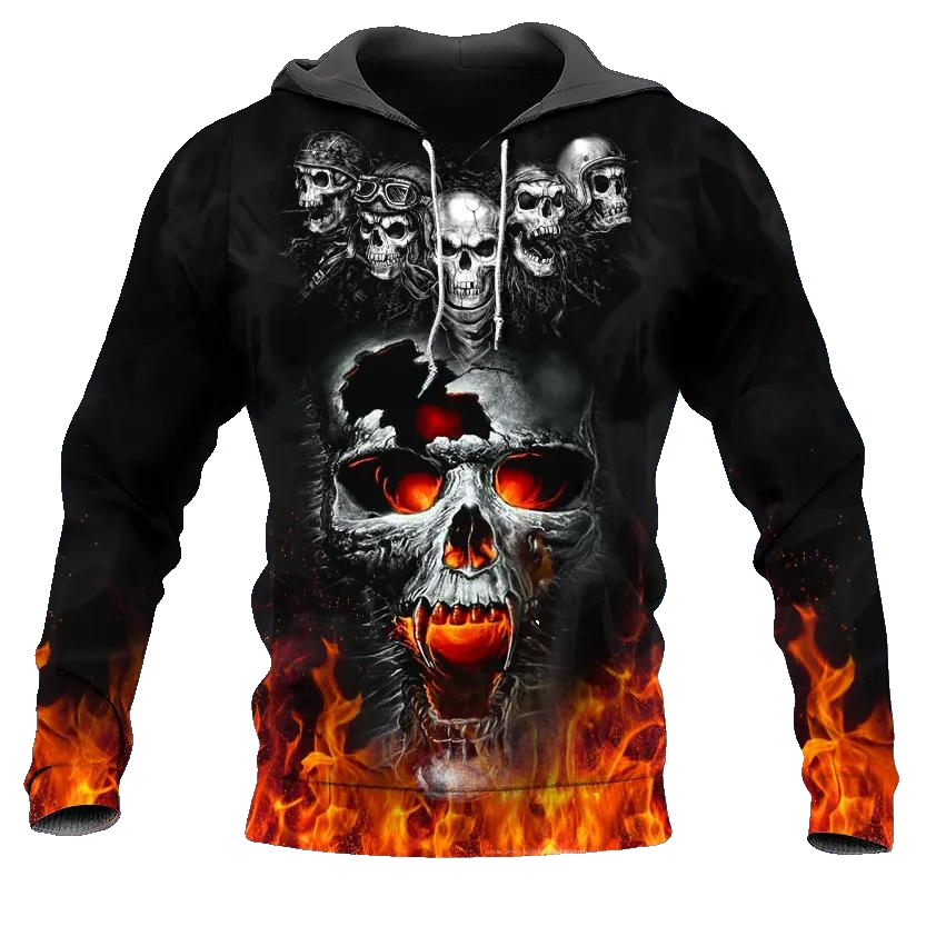 The Immortal Death Of Five Fire Skull 3D All Over Print Hoodie -Moonbestprint