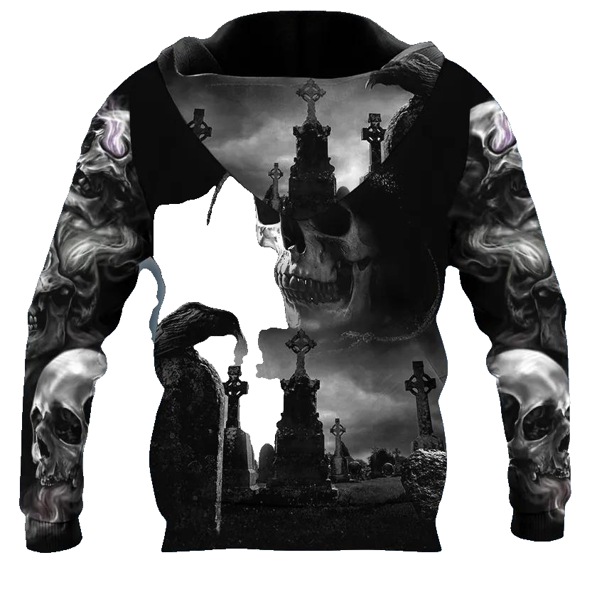 The Death Hunter Skull 3D All Over Print Hoodie -Moonbestprint