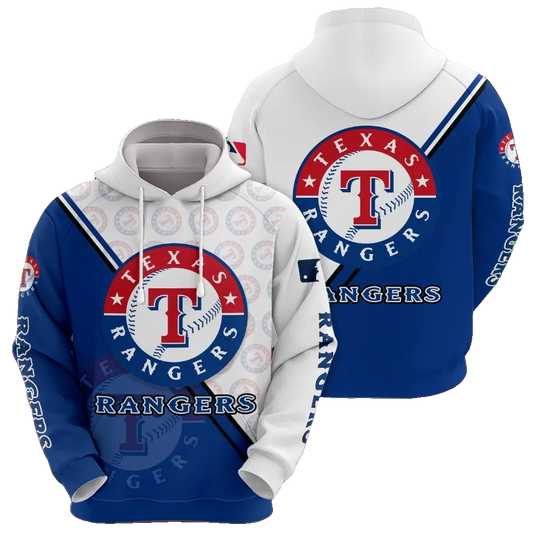 Texas Rangers Logo 3D MLB All Over Print Hoodie -Moonbestprint