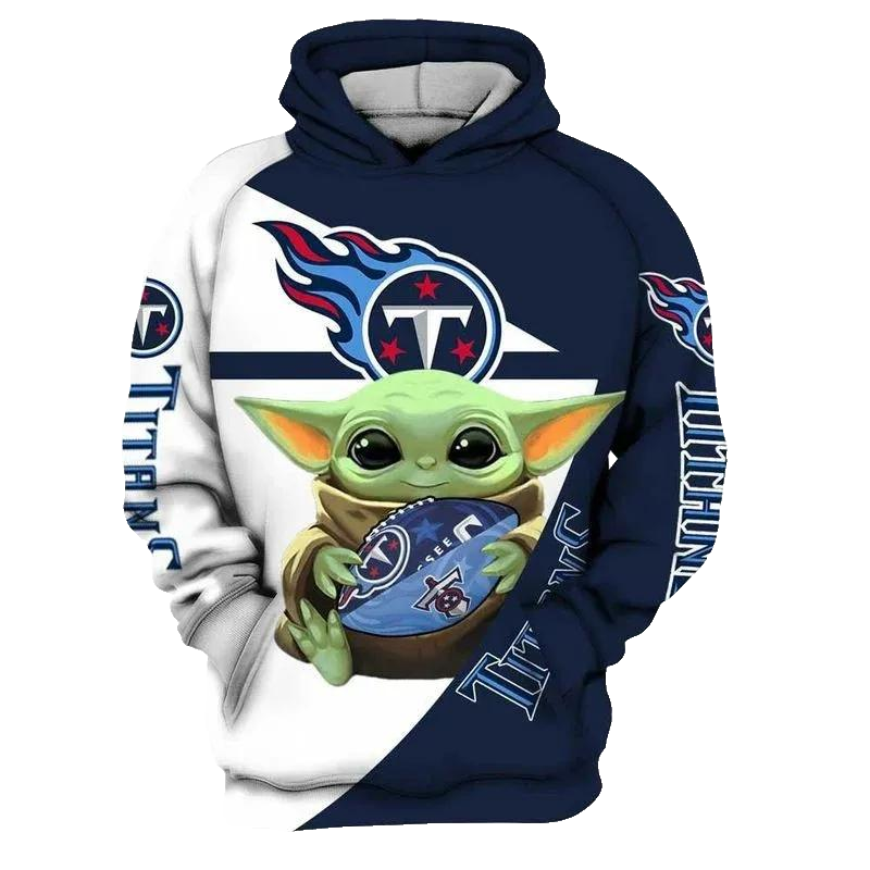 Tennessee Titans Yoda Star Wars NFL 3D All Over Print Hoodie -Moonbestprint