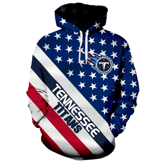 Tennessee Titans With Flag American NFL 3D All Over Print Hoodie -Moonbestprint